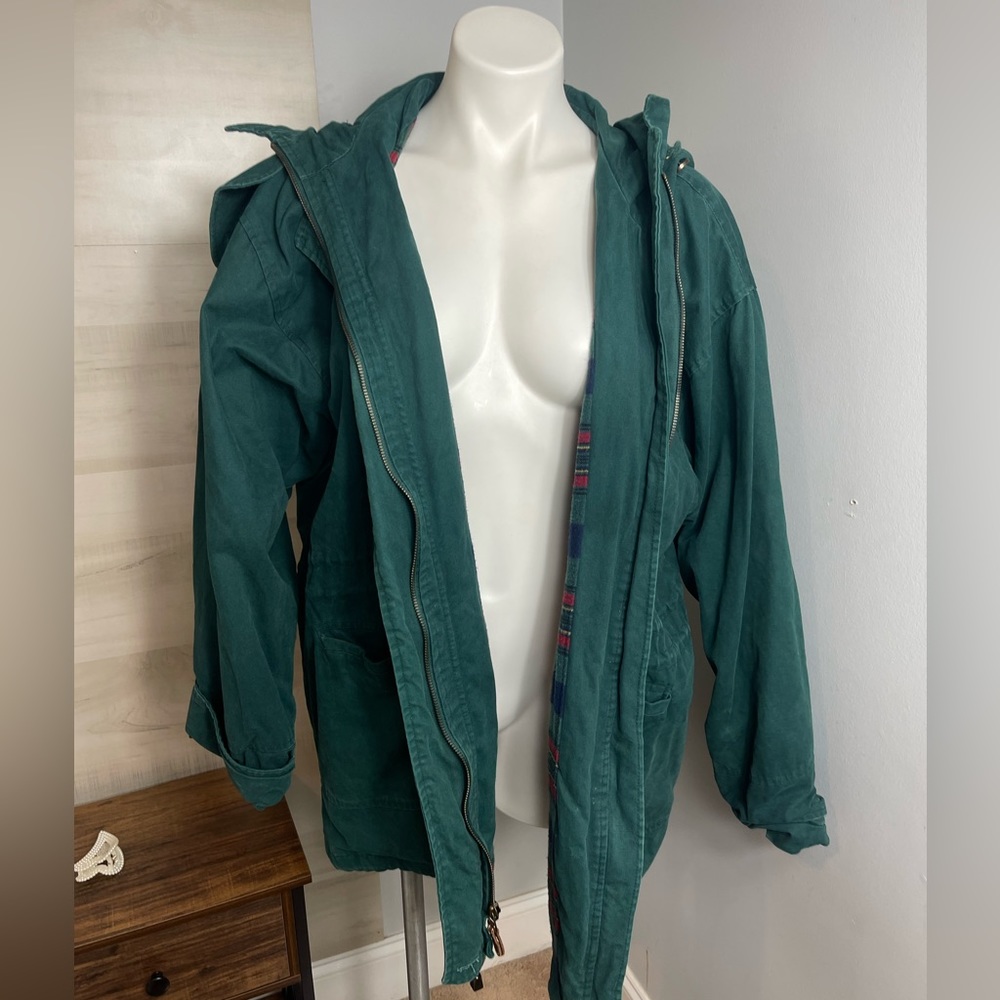 Vintage 80s Jeans Express Parka Green Jacket